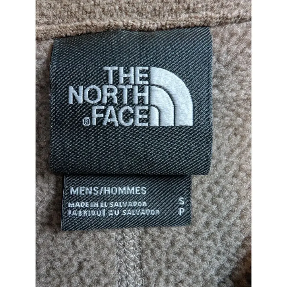 The North Face Textured Fleece Quarter Zip Pullover Men's Small Brown